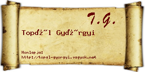 Topál Györgyi névjegykártya